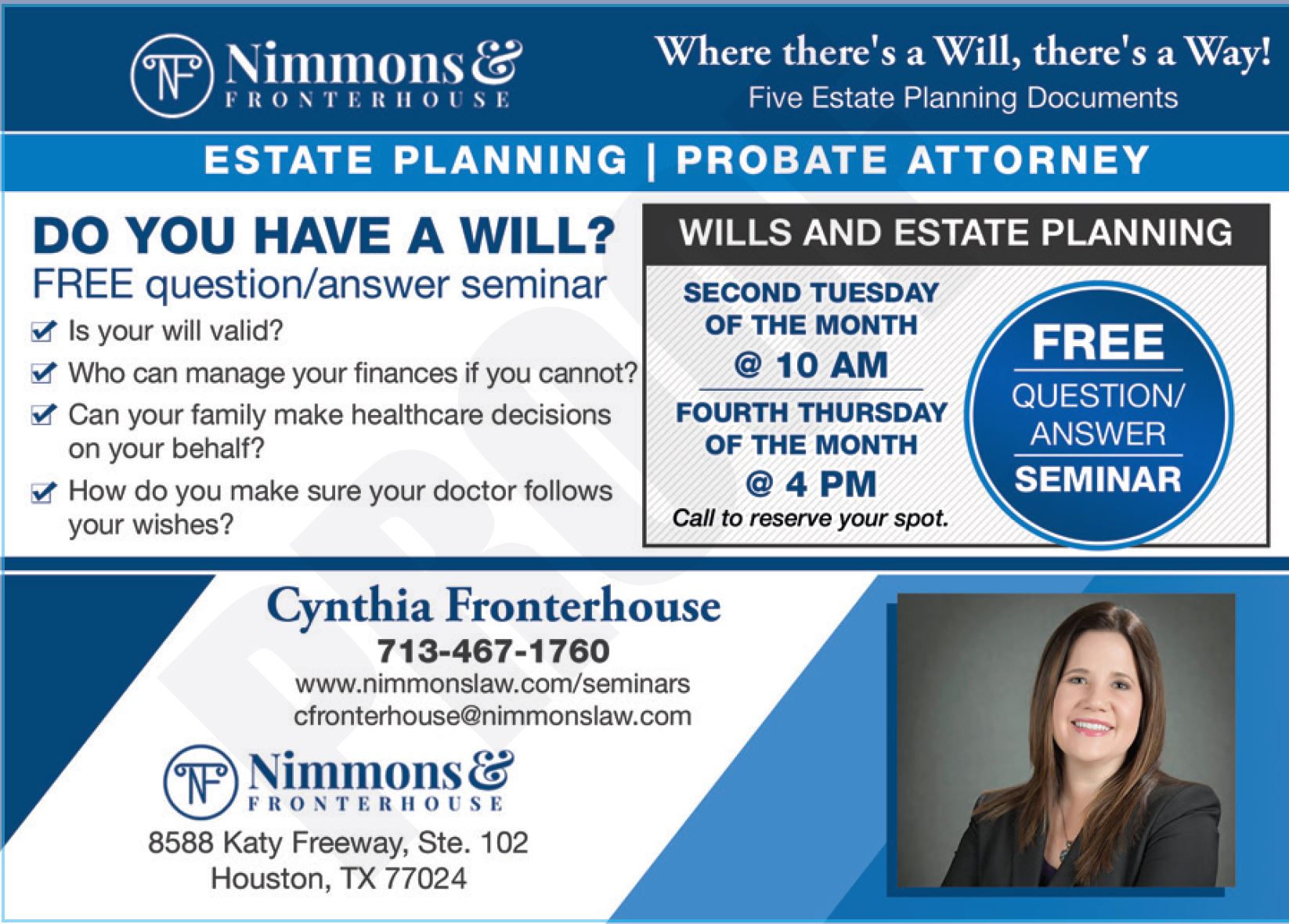 Estate Planning & Probate Seminars in central Houston